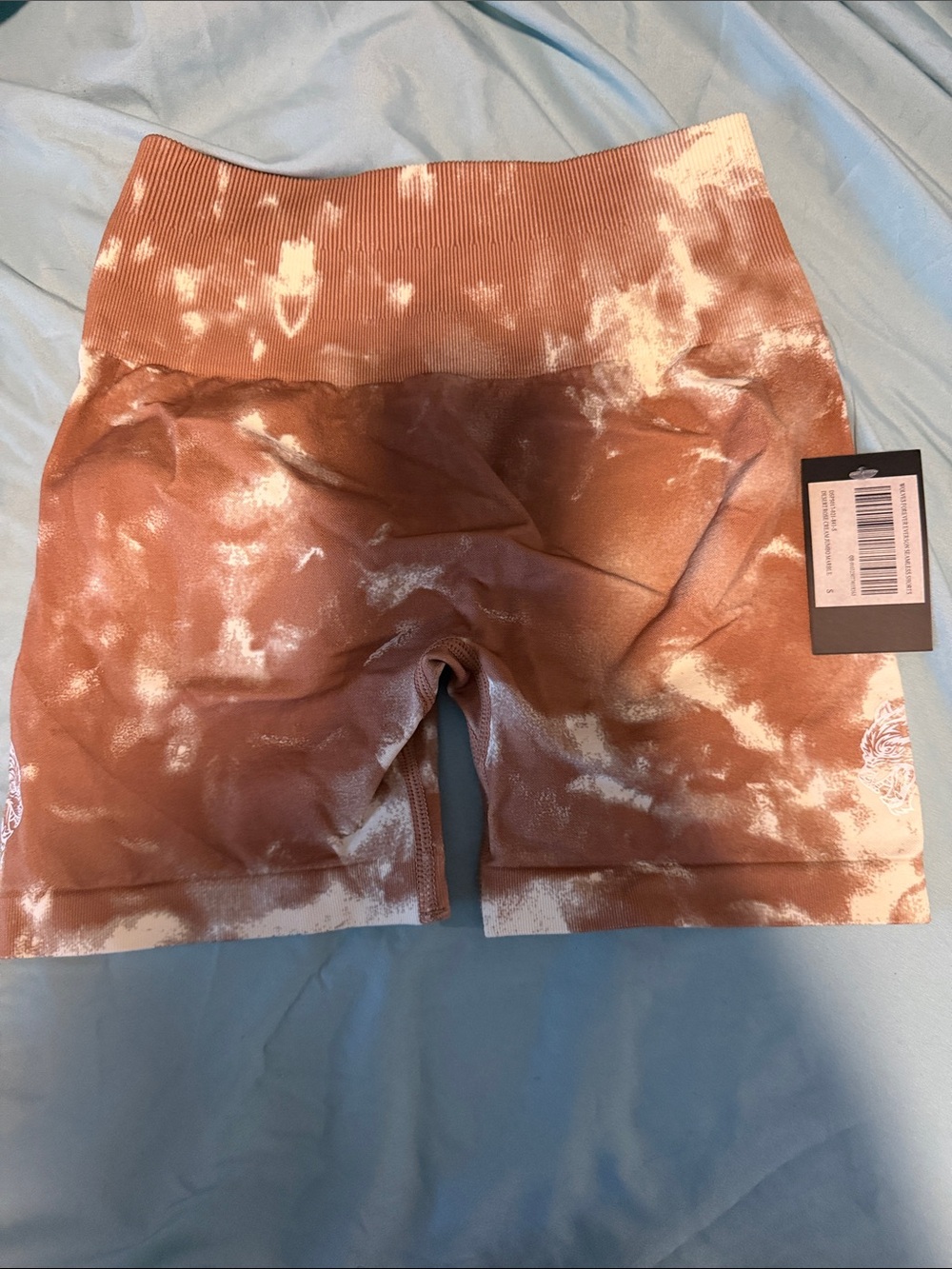 Desert Rose Cream Jumbo Marble Biker Shorts